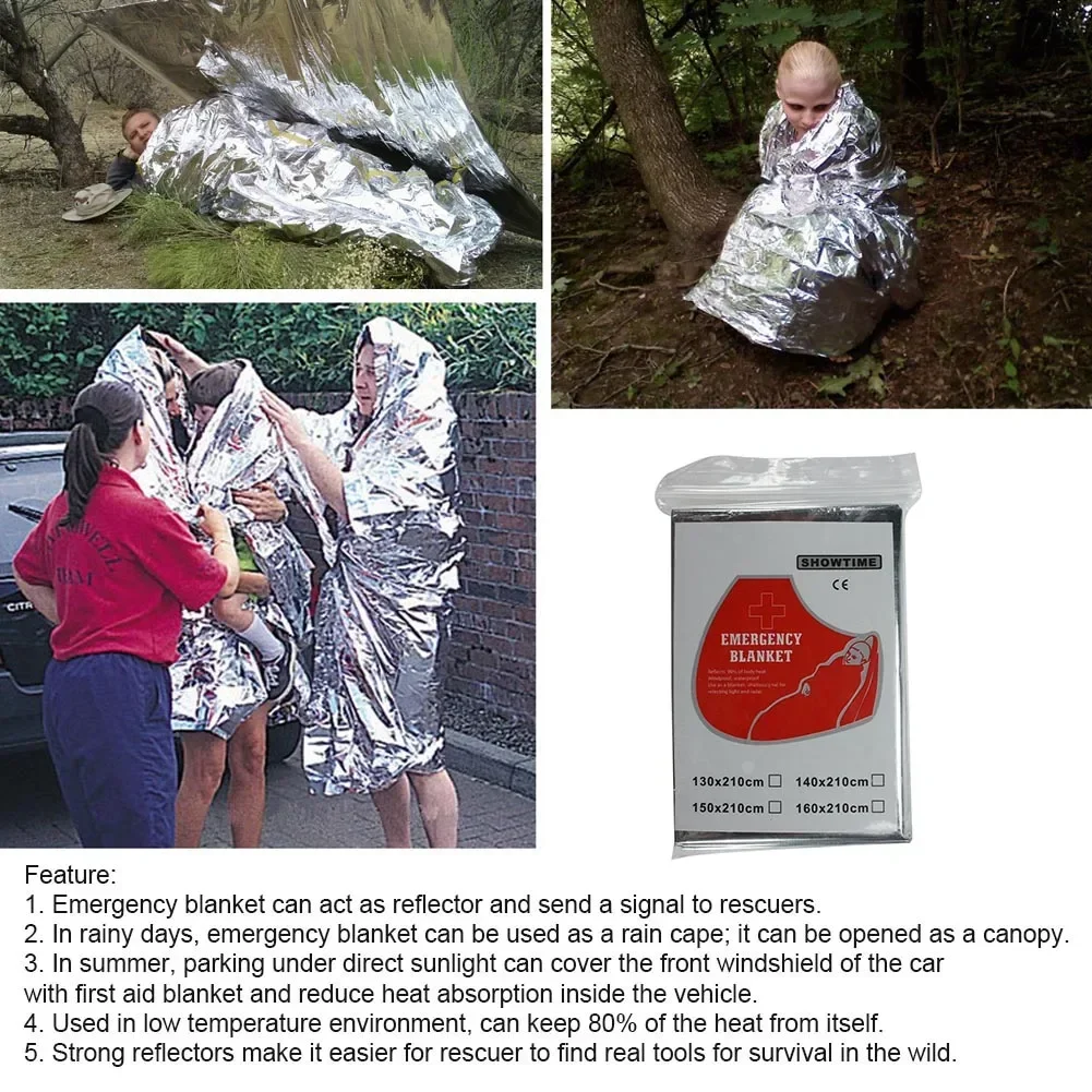 Mantas salvavidas plateadas para exteriores 1-20, suministros de emergencia para acampar y montañismo, mantas salvavidas aisladas - imagen 4