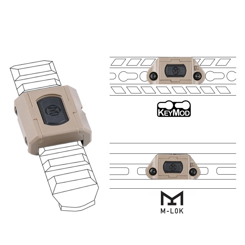 WADSN interruptor táctico remoto de doble presión, Modbutton para SF M300 M600, luz de arma Airsoft DBAL PEQ15 Fit Keymod m-lok Picatinny - imagen 4