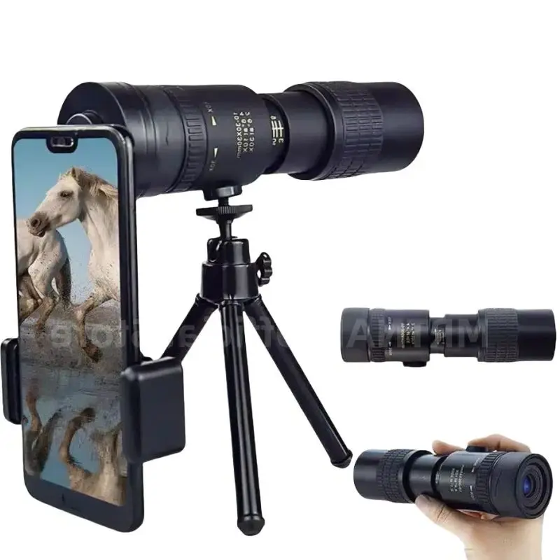 Telescopio con Zoom 10-300x40 HD, binoculares potentes portátiles de largo alcance, Monocular profesional de baja visión nocturna para caza - imagen 2