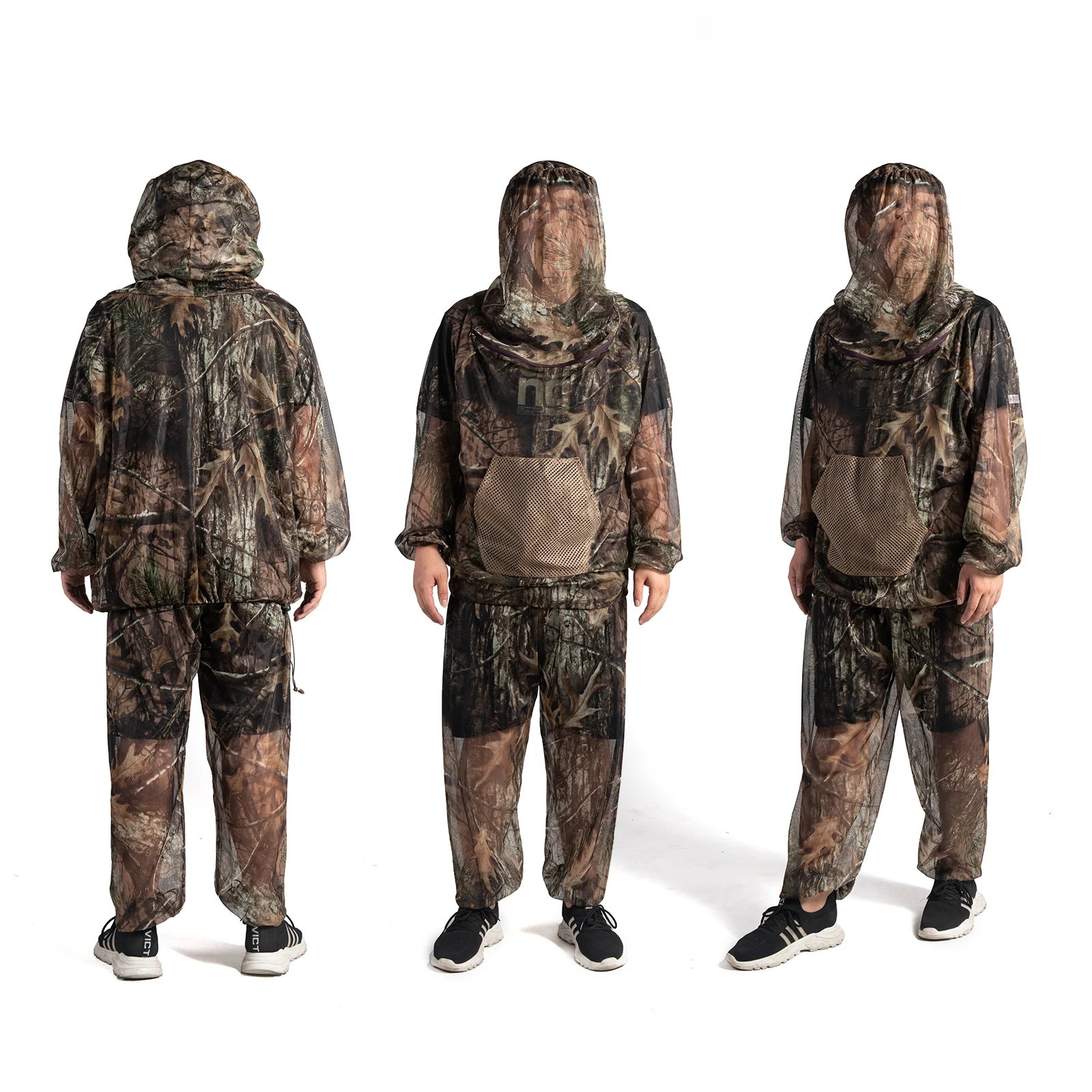 Traje Ghillie de caza de camuflaje biónico, sudaderas con capucha de malla duraderas para montañismo y aventura, traje de pesca antimosquitos para apicultura - imagen 4