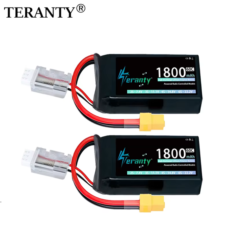2/4 Uds TERANTY 2S 1800mAh 7,4 V 60C batería Lipo con enchufe T XT30 XT60 JST para RC coche camión Buggy FPV Drone helicóptero avión