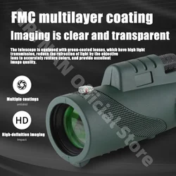 Telescopio Monocular potente, Zoom de largo alcance con trípode, Clip para teléfono, caza al aire libre, Camping, turismo, 80x100 HD