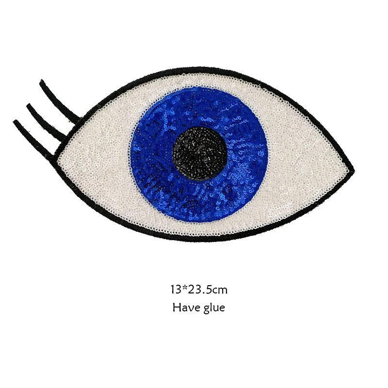 Parches de lentejuelas con ojos malvados para ropa, pegatinas de tela decorativas autoadhesivas, elementos de moda, parches bordados de dibujos animados - imagen 2