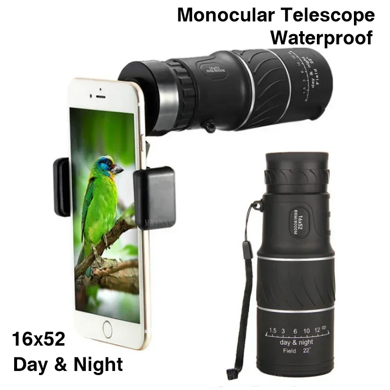Binoculares potentes HD con Zoom militar, telescopio profesional portátil de largo alcance, Monocular de baja visión nocturna para caza, 40x60 - imagen 4