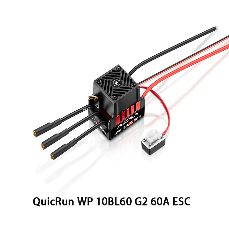 Original Hobbywing QuicRun WP 10BL60 G2 ESC sin escobillas impermeable, adecuado para coches de carretera 1/10, vehículos todoterreno, camiones cortos - imagen 2