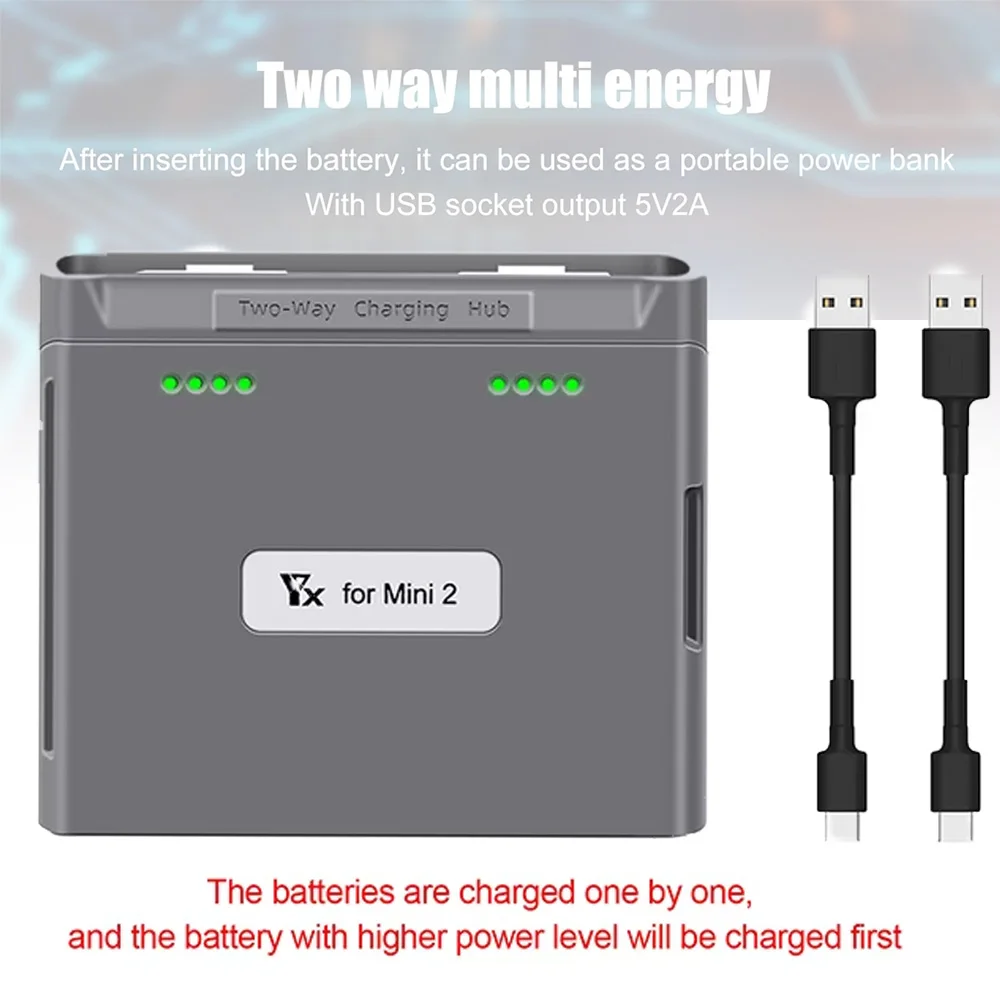 El más nuevo cargador de batería inteligente rápido con puerto USB cargador de batería para DJI MINI 2/MINI Drone Hub de carga de batería