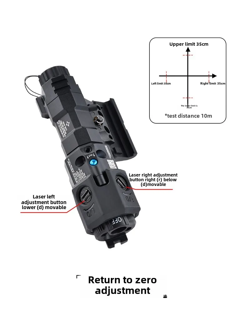 Combo de linterna láser táctica Picatinny, montaje en riel, intercambio izquierdo derecho a lado, luz de arma Airsoft, láser rojo/verde - imagen 4