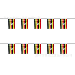 Banderines Uganda de poliéster – guirnalda para fiestas y festivales