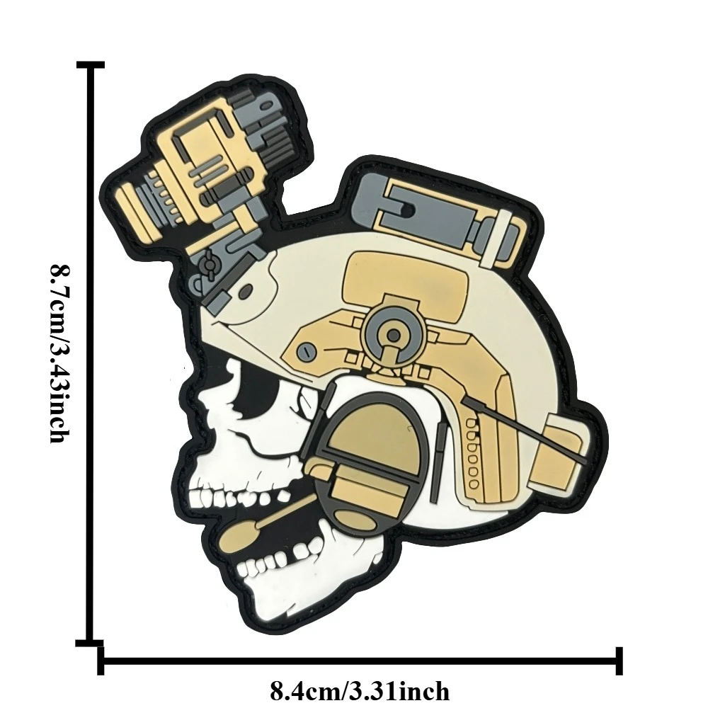 Parche "dispositivo de visión nocturna de calavera", insignia de moral táctica, parches de gancho y bucle de PVC para ropa, mochila, pegatina decorativa militar - imagen 3