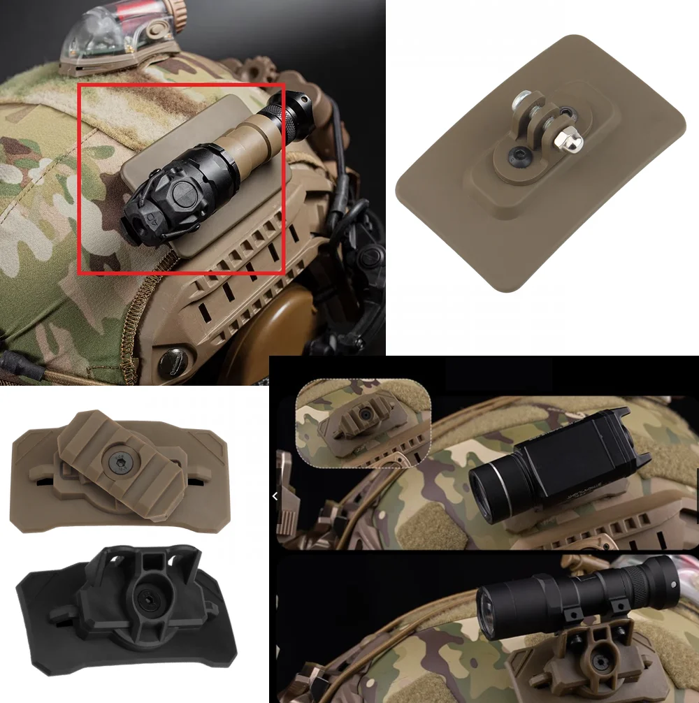 Casco táctico, placa de instalación rápida, sujetadores de gancho y bucle, dispositivo de visión nocturna Universal, adaptador de base giratoria