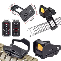 Base de montaje vertical de punto rojo óptico táctico de 45 grados, soporte fijo de montaje de alcance CNC de Metal para caza, ajuste de puntería, riel Picatinny de 20MM