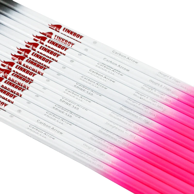 Linkboy-flechas de carbono para tiro con arco, Sp300-800 de 30/32 pulgadas, 5 pulgadas, pluma de pavo, punta de flecha, 75gr, tirador femenino, 6 piezas - imagen 5