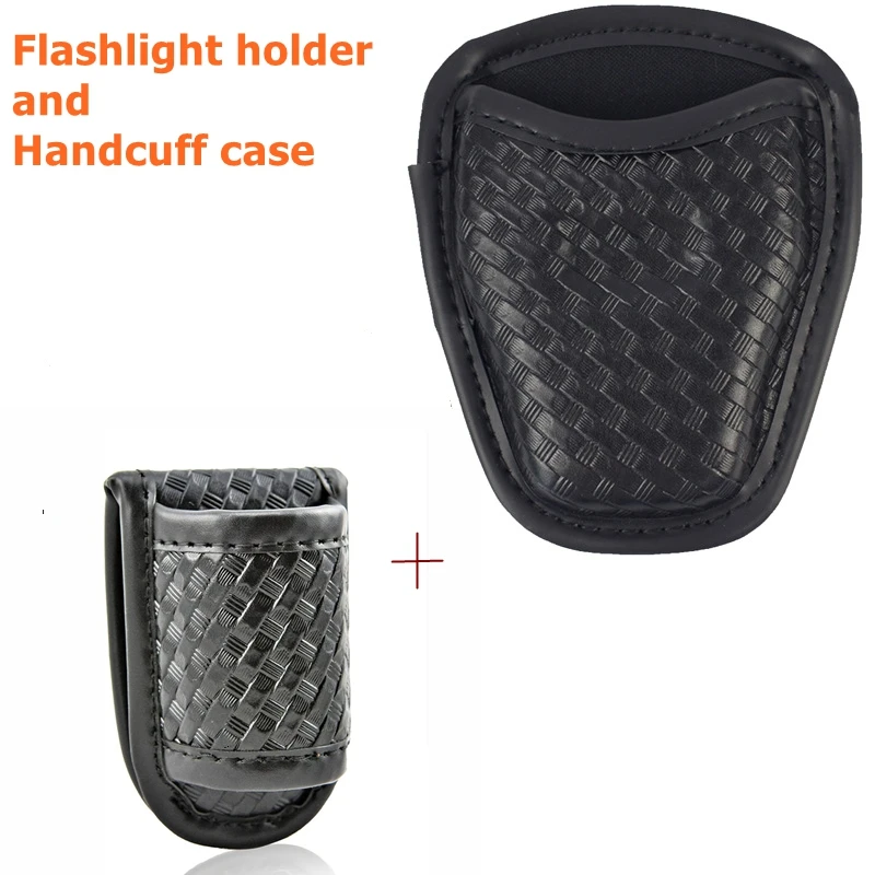 Funda Universal para esposas de liberación rápida y soporte para linterna, funda con patrón tejido táctico - imagen 2