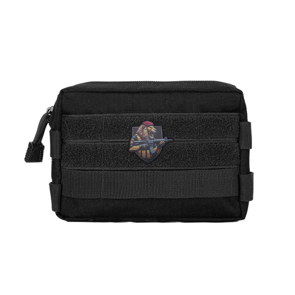 Parche táctico soldado león bordado – Velcro para mochila MOLLE - imagen 4