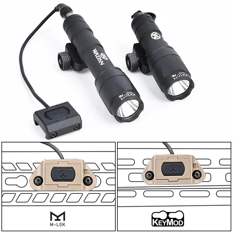 Linterna táctica M300A M600C, interruptor de presión remota, foco de caza WADSN, interruptores de botón Mod compatibles con riel M-Lok Keymod de 20MM - imagen 4