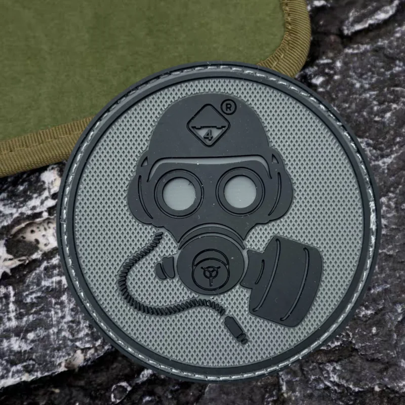 Perigo Crisis de EE. UU. Parche táctico de PVC, brazalete con gancho y bucle de calavera, insignia de moral, pegatinas decorativas para mochila, parches para ropa - imagen 2