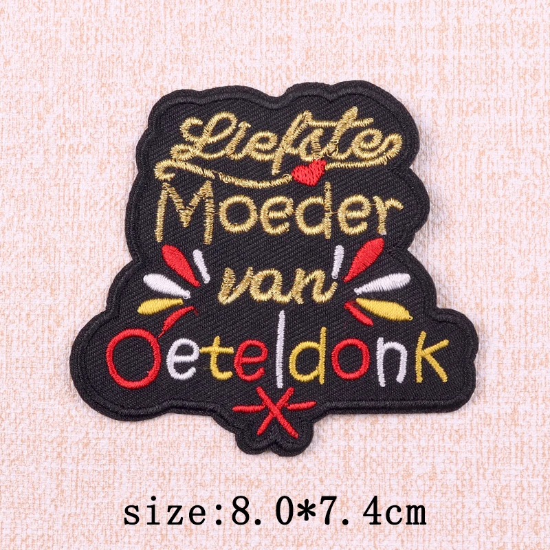 ¡Orgullo 100% de Oeteldonk! Parches tradicionales de carnaval holandés |   Diseños bordados "Mooi" "Bier". |   Pegatinas de tela termoadhesivas para fiestas - imagen 3