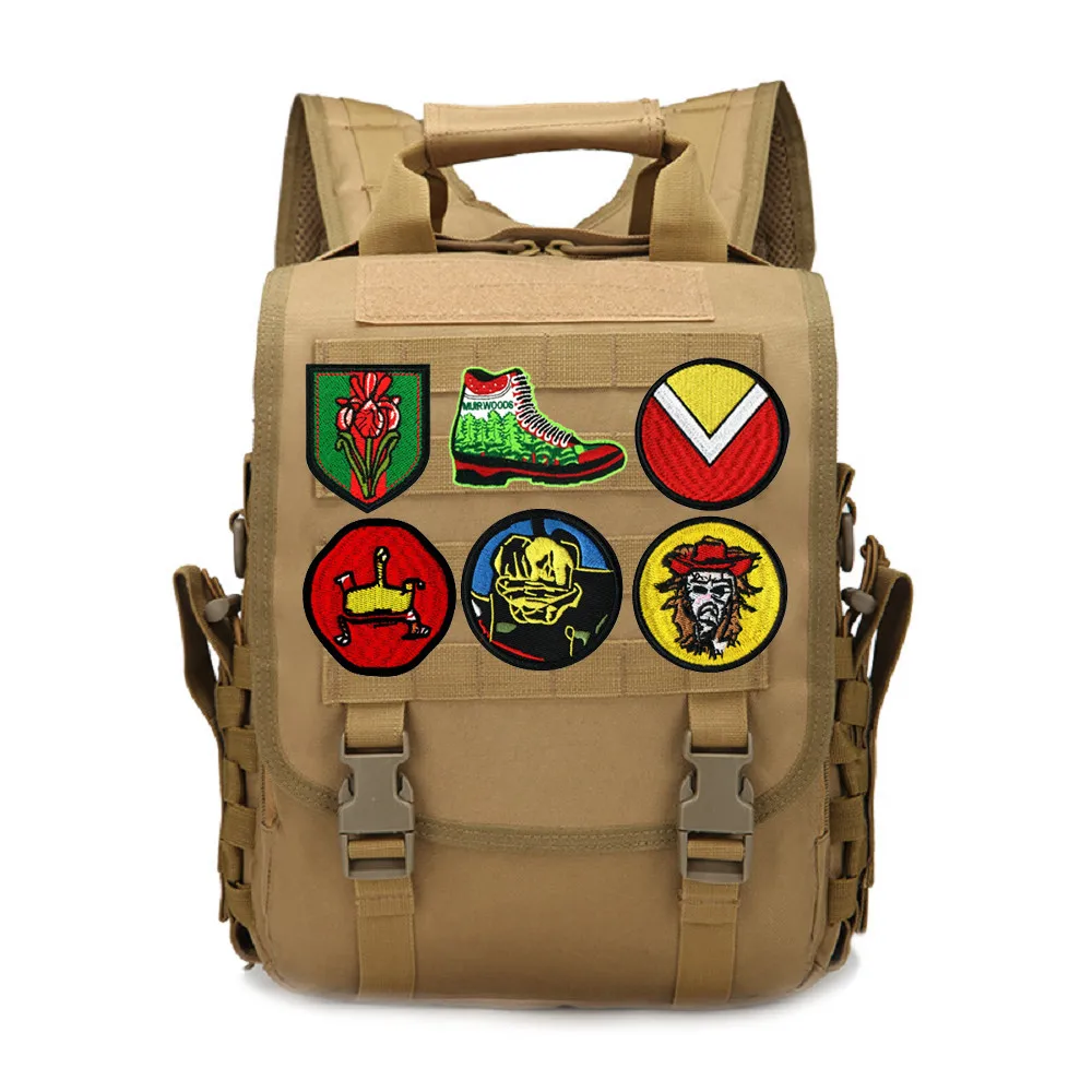 Accesorios para bolsas al aire libre, insignias de paisajes para acampar, flores, bordado de vehículos todoterreno, parches de gancho para mochila personalizados DIY - imagen 3