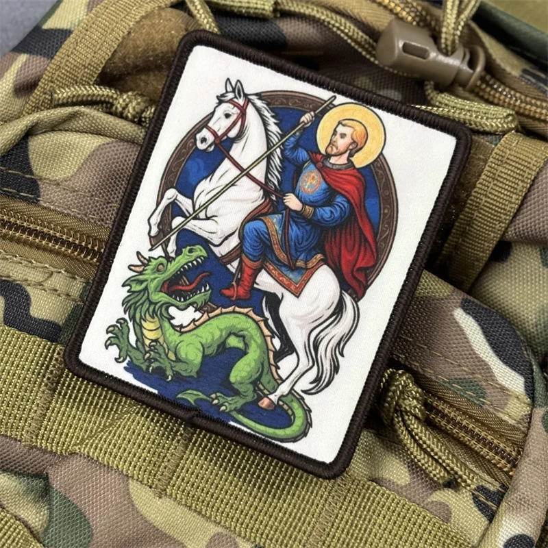 Parche "Saint George", insignia de moral táctica, brazalete con estampado, gancho, parches militares, ropa, mochila - imagen 2