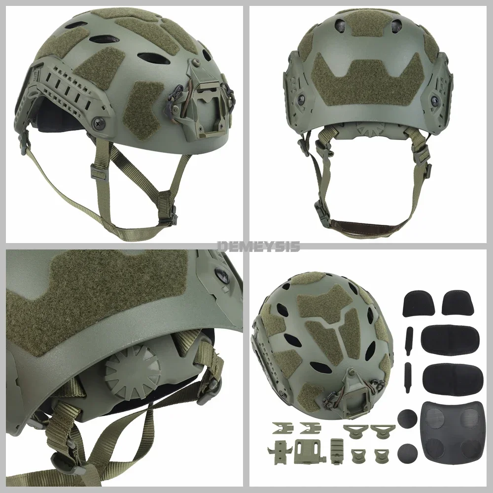 Casco táctico rápido Airsoft CS, cascos de juego para deportes al aire libre, caza, tiro, Paintball, equipo protector para cabeza - imagen 3