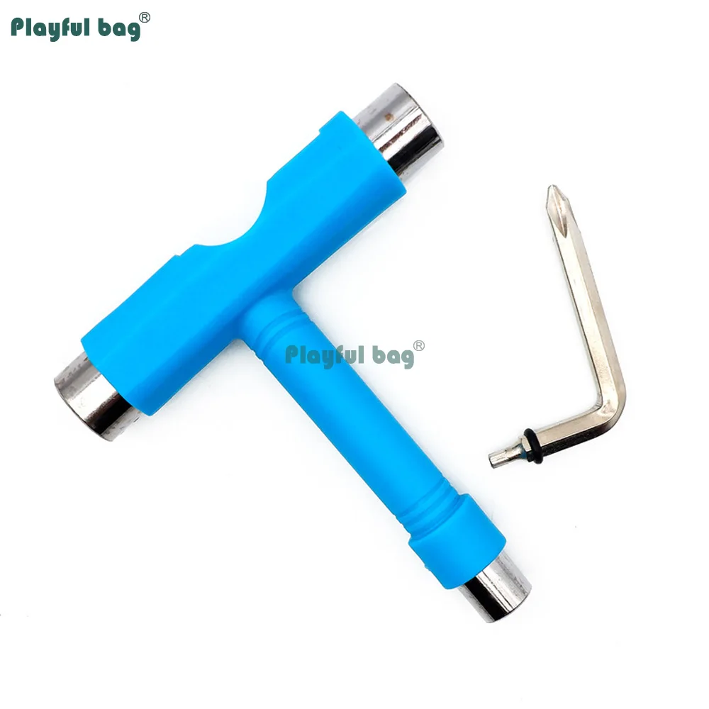 Llave ajustable multiherramienta para monopatín, herramienta de instalación de ruedas con mango en T para patines, Kit de herramientas de Hardware Universal AMB335 - imagen 2