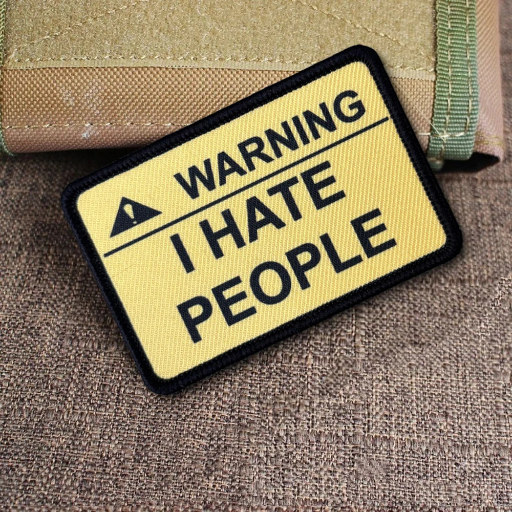 Parche táctico de moral velcro 'I Hate People' – Chevron para mochila - imagen 3