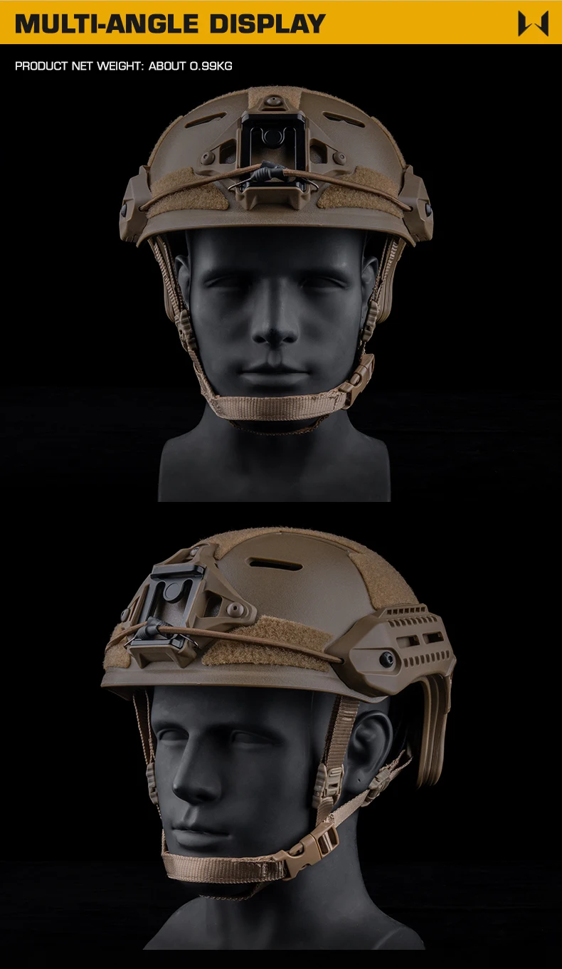 Casco táctico estilo MK con raíles laterales para accesorios