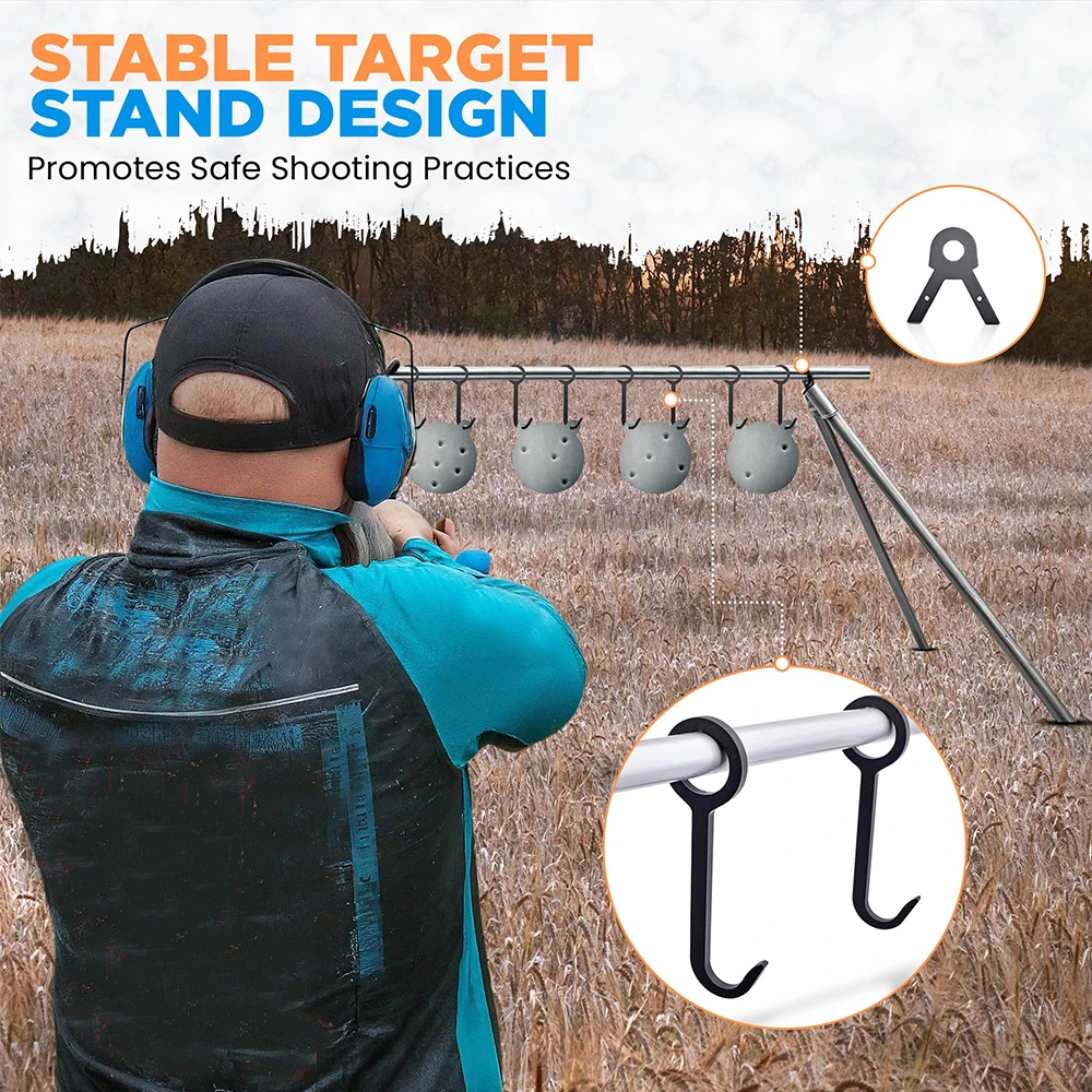 Kit de soporte de objetivo de acero AR500, gancho colgante para objetivo de tiro, soporte de objetivo de acero, soporte de montaje de objetivo de tubo DIY, colgador de objetivo de Metal - imagen 3