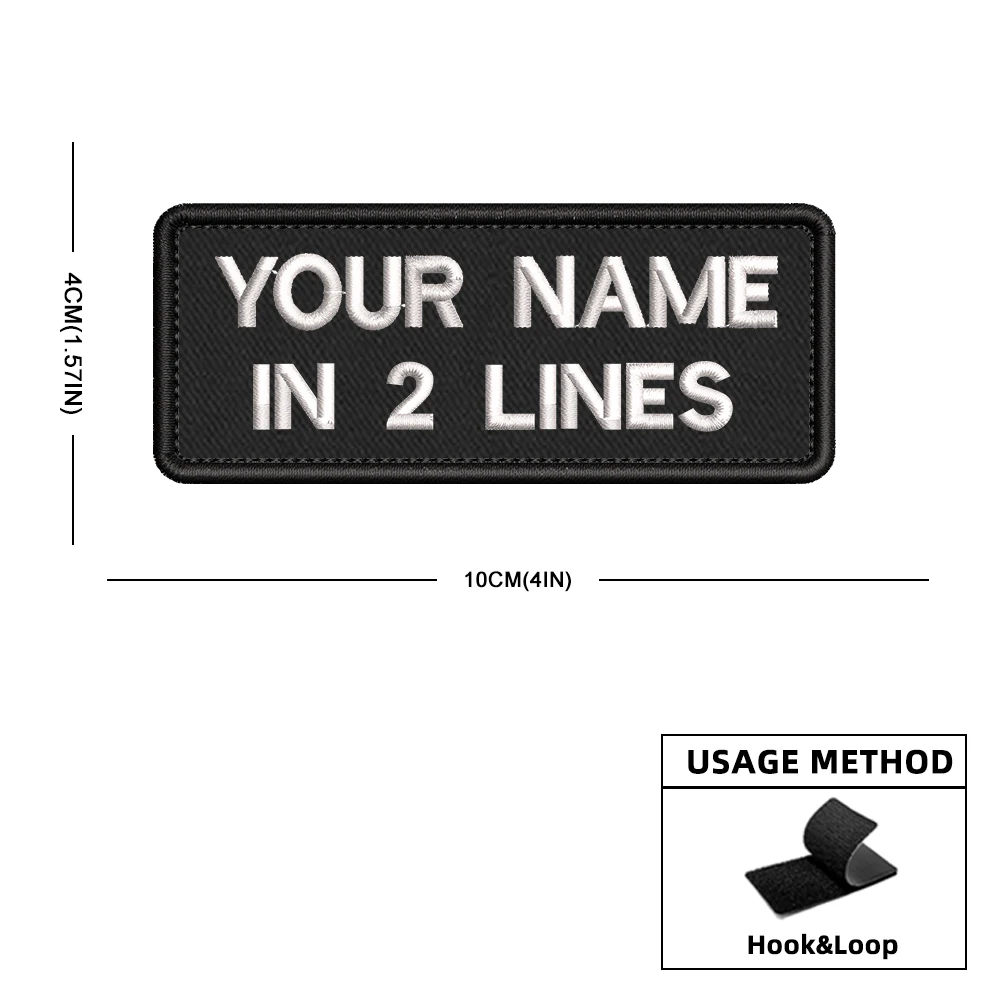 Parche con nombre personalizado, parches personalizados, tamaño 15x5cm, insignia bordada personalizada, emblemas de rayas, bucle de hierro o gancho - imagen 4