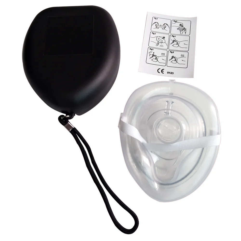 1-10 Uds máscara de rescate de RCP con estuche, protector facial de barrera de respiración de primeros auxilios de emergencia para adultos y niños, portátil para entrenamiento de RCP - imagen 4