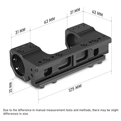 Soporte táctico SPINA OPTICS para mira 30mm con burbuja – una pieza AR15/M4