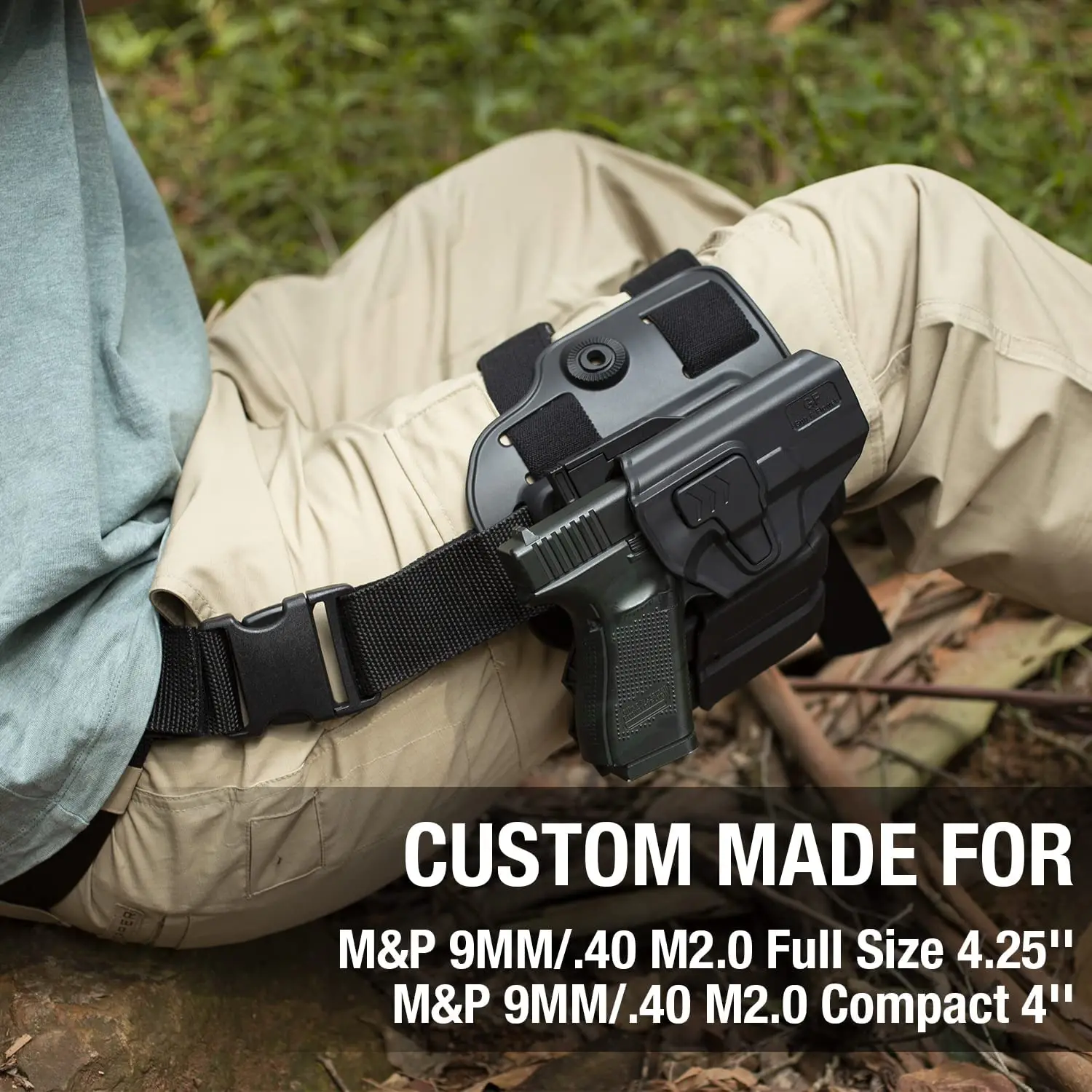 Funda M&P 9 Drop Leg compatible con Smith & Wesson M&P 9MM/.40 M2.0 tamaño completo 4,25 ''y M2.0 compacto 4'' dedo índice de retención nivel II - imagen 4