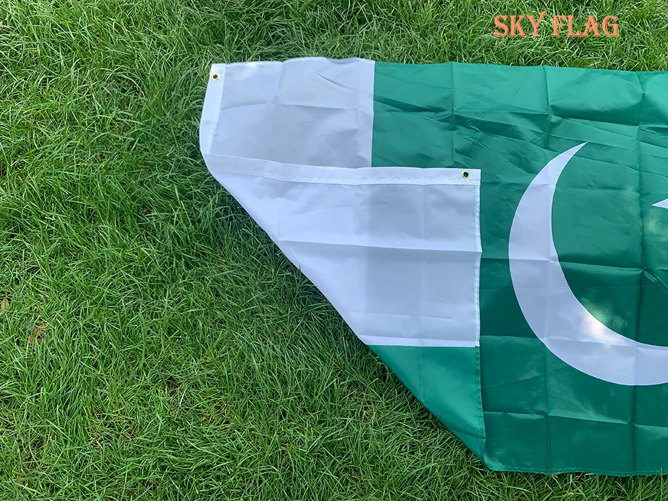Bandera del cielo bandera de Pakistán 90x150cm poliéster PK PAK bandera suministros de fiesta decoración del hogar banderines de doble cara pancartas artículos festivos - imagen 4