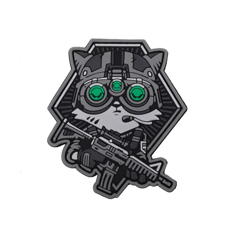 Parche de gato de PVC en la ropa, insignia de moral, Fitness, Escuadrón de hipopótamo, parches tácticos militares, equipo al aire libre, pegatinas de gancho y bucle - imagen 5