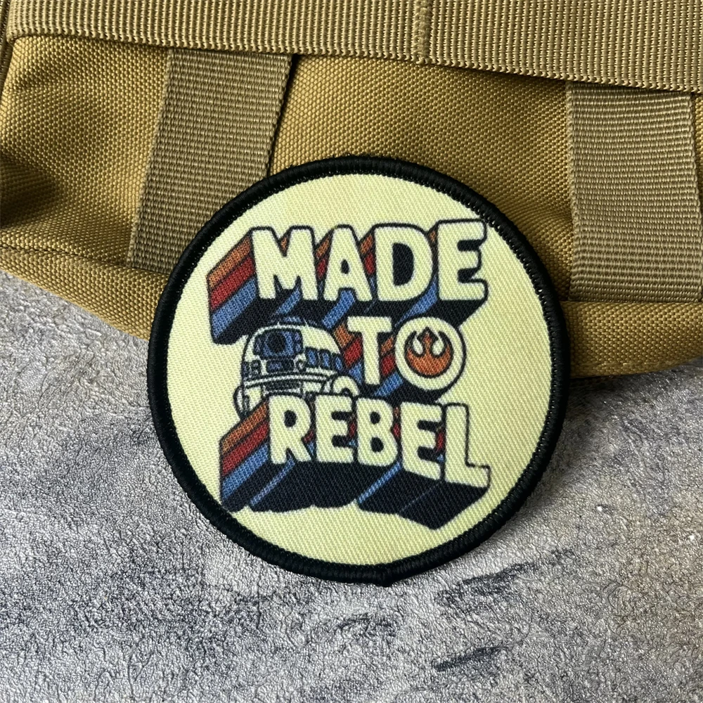 Hecho para Rebelde, insignia de moral divertida, emblema militar, brazalete táctico, gancho y bucle, ropa, mochila, accesorios, pegatinas - imagen 4