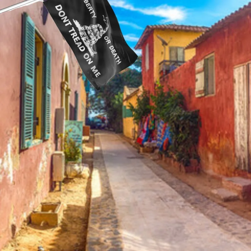 90X150cm Libertad o Muerte Negro No marce en mí Tea Party Sonajero Serpiente Bandera Gadsden - imagen 2