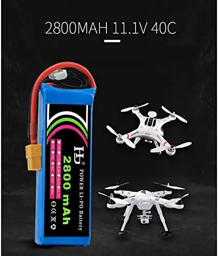 11,1 V 2800mAh 25C Li-po batería XT60 conector con cargador para Cheerson CX-20 DJI Inspire 1 WLtoys V303 RC Drone - imagen 4