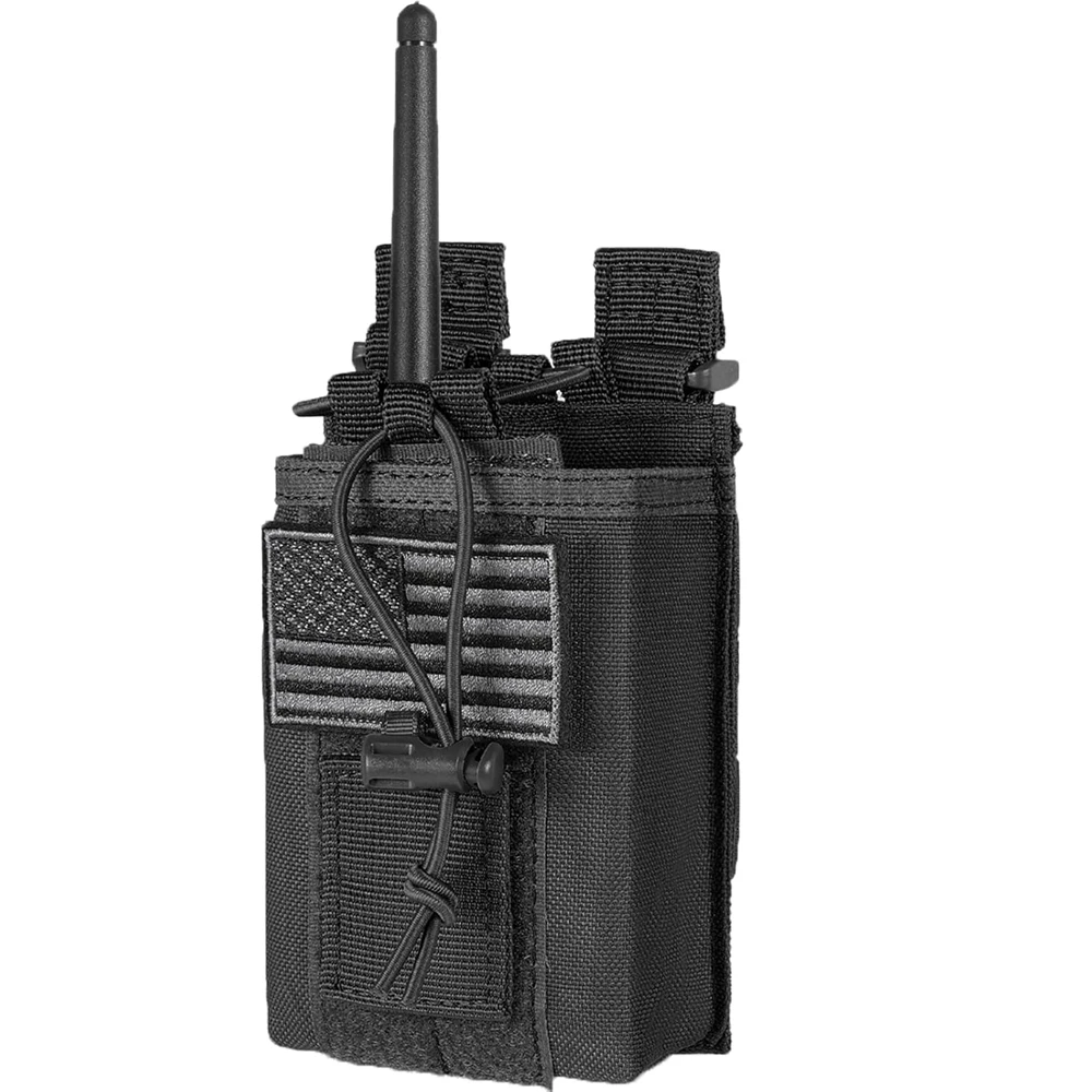 Soporte táctico para Radio, funda para Radio Molle, funda Universal para Radio, bolsa militar resistente para Radio con insignia