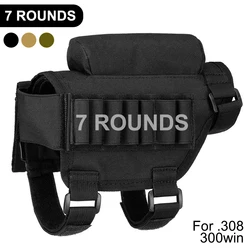 Soporte para carcasa de Rifle de 7 rondas, soporte para carcasa de culata, almohadilla para reposa mejillas, bolsa para cartuchos, bolsa para munición, soporte para balas, bolsa para caza y tiro