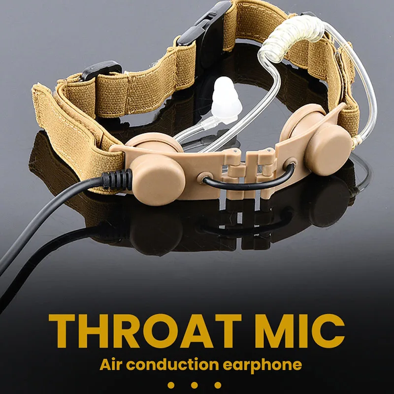 Micrófono táctico WADSN para garganta, eaphone laríngeo para Kenwood BaoFeng UV-5R UV-5X UV-82, auriculares, micrófono, Walkie, Radio U94 P