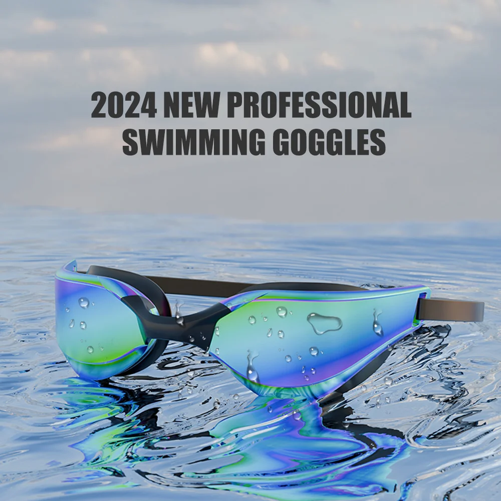 JSJM-gafas de natación antiniebla profesionales para adultos, gafas de natación de silicona ajustables impermeables con lente gran angular HD para hombres y mujeres - imagen 3
