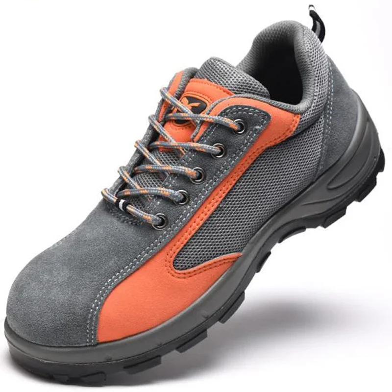 Zapatos de trabajo de seguridad para hombre, botas de cuero transpirables informales con protección laboral, antigolpes, con punta de acero - imagen 3