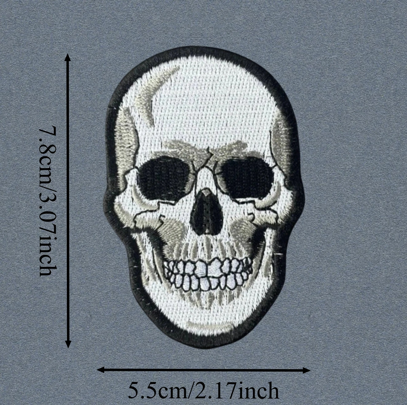 Parche bordado de calavera Punk, gancho y bucle táctico militar, decoración para mochila, insignia de moral, pegatinas, parches para brazalete para ropa - imagen 5