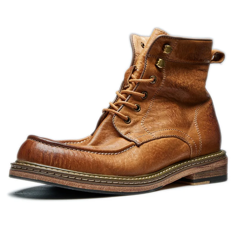 KOWM botas de senderismo en cuero de vaca Goodyear para hombre - imagen 3