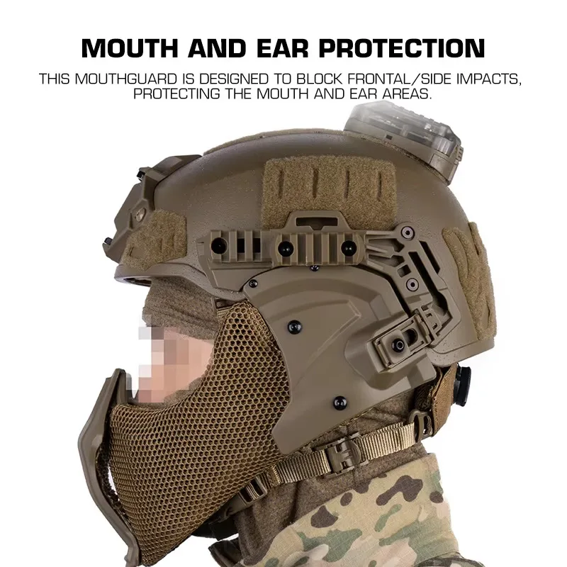 Casco táctico protector bucal para cascos Wendy 3,0 caza Airsoft CS equipo de entrenamiento accesorios para casco de Paintball - imagen 3