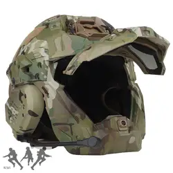 Casco táctico Airsoft Fast w-ronin II con antivaho y máscara abatible
