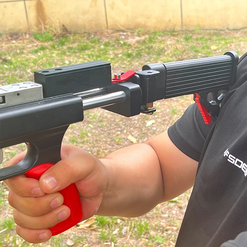 Tirachinas telescópico plegable, Catapulta de tiro de precisión de Metal, varilla larga remota, equipo de tiro de caza con puntería láser - imagen 4