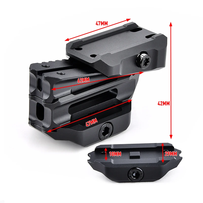 WADSN Base óptica Variable AP totalmente de Metal, altura ajustable para lupa de puntería, Micro Sight T1 T2, accesorios de alcance de punto rojo - imagen 5