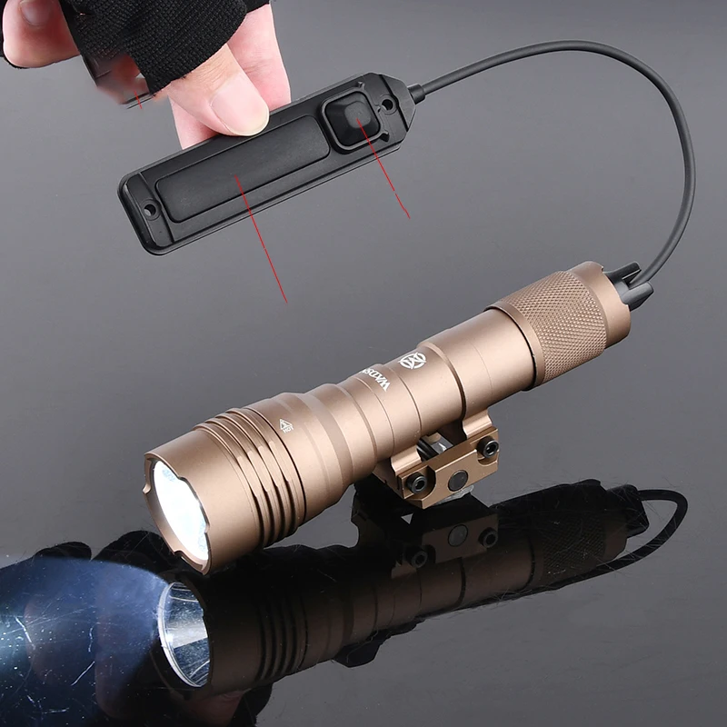 Linterna táctica de Metal HL-X, 1000 lúmenes, luz LED blanca de alta potencia, función estroboscópica, arma de caza que se adapta a riel de 20MM - imagen 2