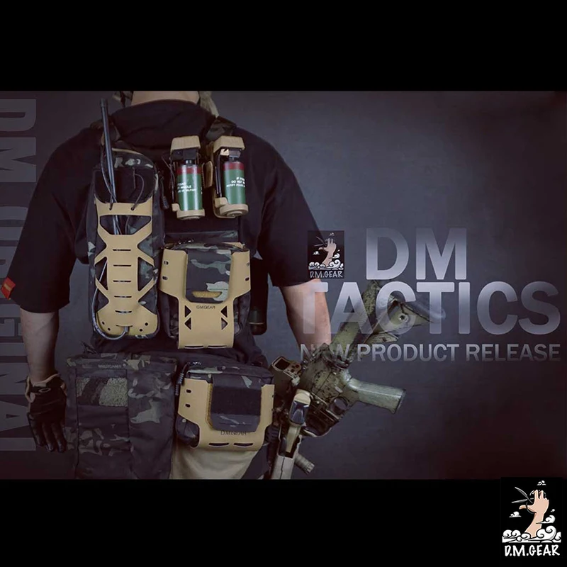 Bolsa médica militar DMgear, bolsa de armadura táctica MOLLE, bolsa de herramientas médicas Horizontal, bolsas de utilidad de corte láser, caza LSR CS - imagen 5